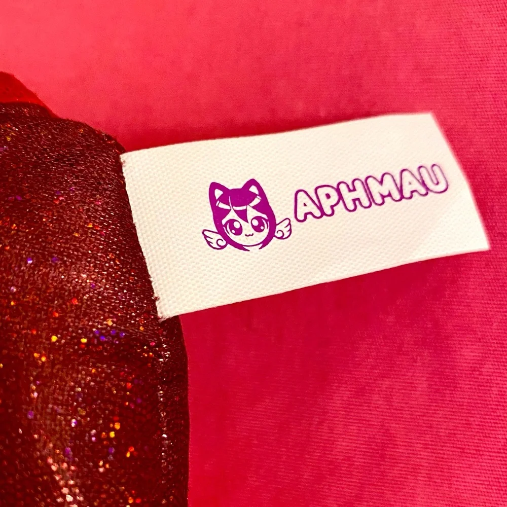 Sparkle Red MeeMeow Cat Face Heart Eyes Keychain APHMAU